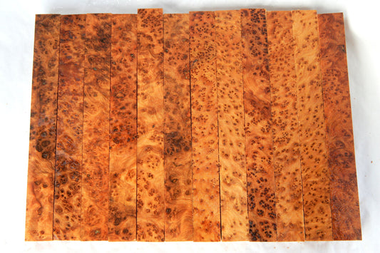 EXTREME FIGURE Exhibition Grade AAA Extra Long Thuya Burl Pen Blanks  3/4 x 3/4 x 7-1/4" Penturning, Woodworking, Burl Blanks, Raw Materials