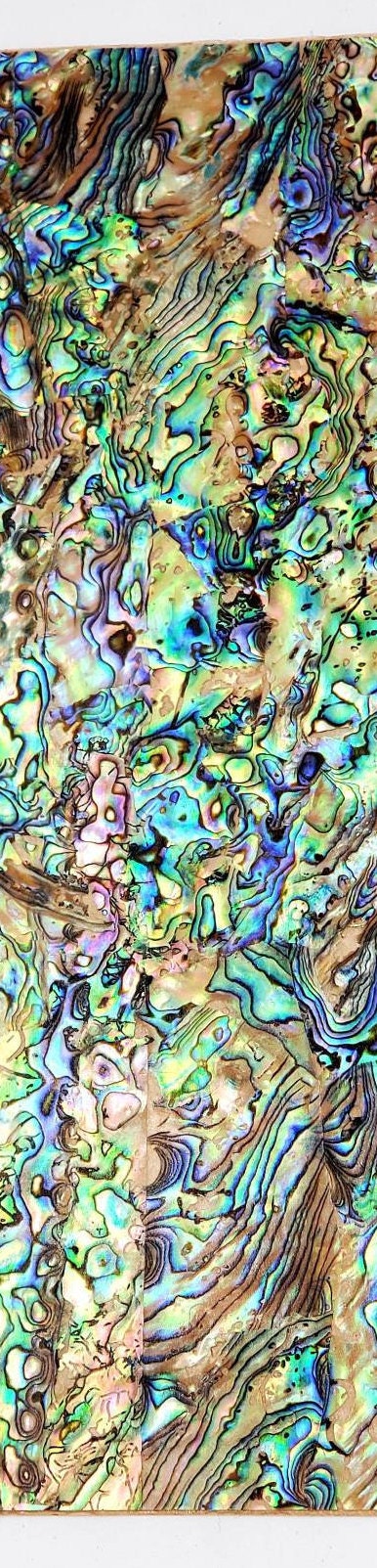 Natural Paua Abalone Shell Adhesive Veneer Sheet, Mother of Pearl 9.5 x 2 inches or 9.5 x 1 in. (choose size)