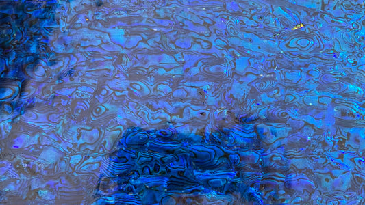 Blue New Zealand Abalone Shell Adhesive Veneer Sheet (Mother of Pearl Shell) 9.5 x 5.5 inches -A8