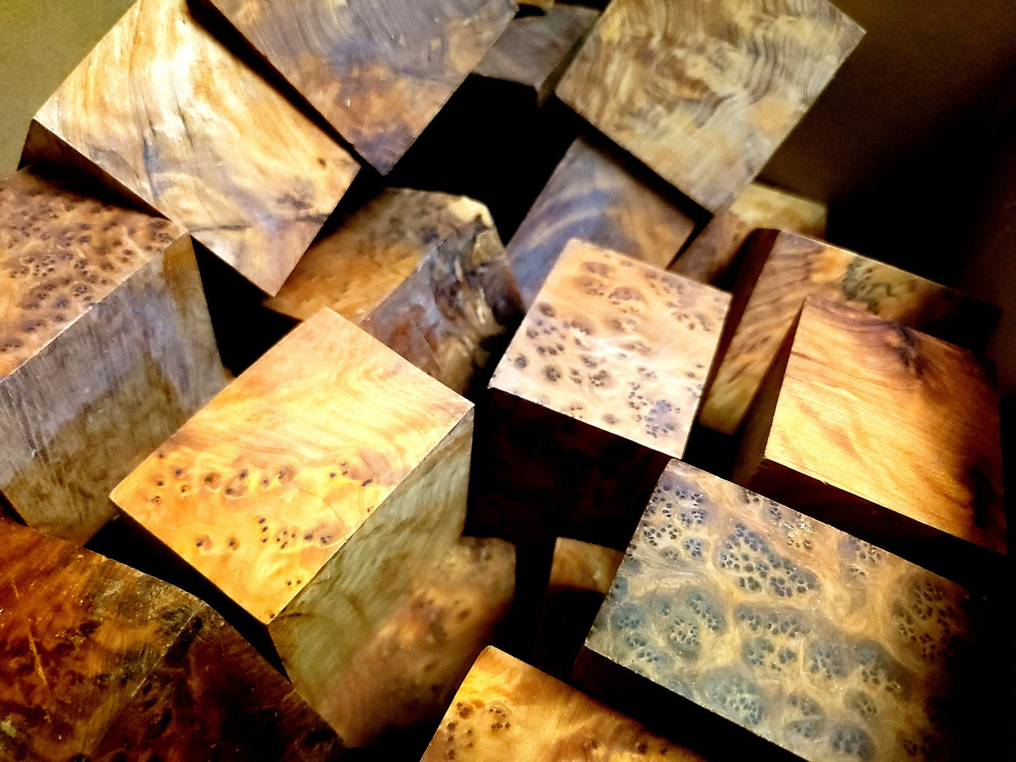 Thuya Burl Blocks 2.75 x 2.75 x 2" Woodworking, Duck Call Blanks, Burl Blanks, Raw Materials